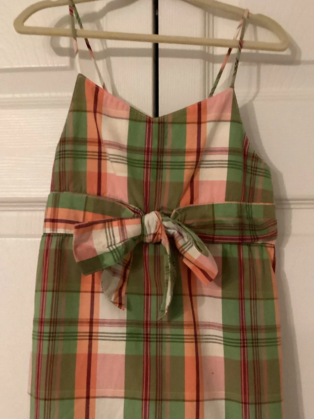 Coral Reef Vintage Gymboree Madras Plaid Dress With Spaghetti Straps Size 6
